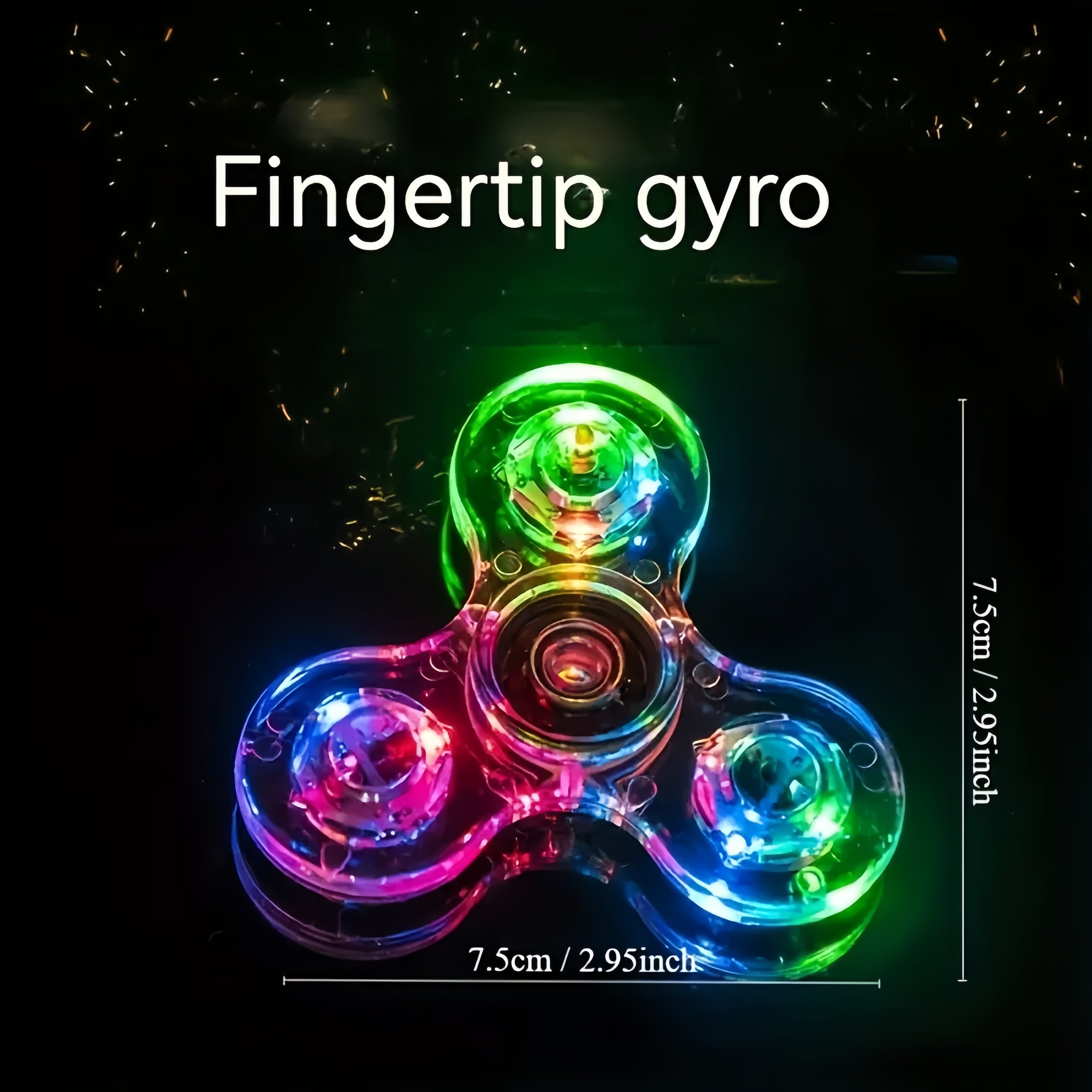 LED Light Up Fidget Spinner Transparent Stress Relief Hand Toy for Kids & Adults