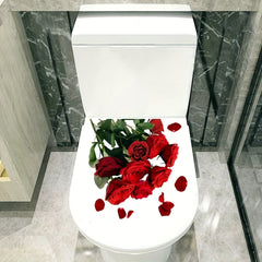 Red Rose Toilet Self Adhesive Bathroom Home Decor