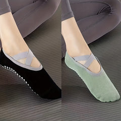 2pcs Non Slip Yoga Socks With Grips Barefoot Workout Fitness Pilates Socks