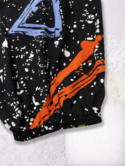 Boys Geometry Graffiti Print Sweatpants Elastic Waist Thin Casual Pants