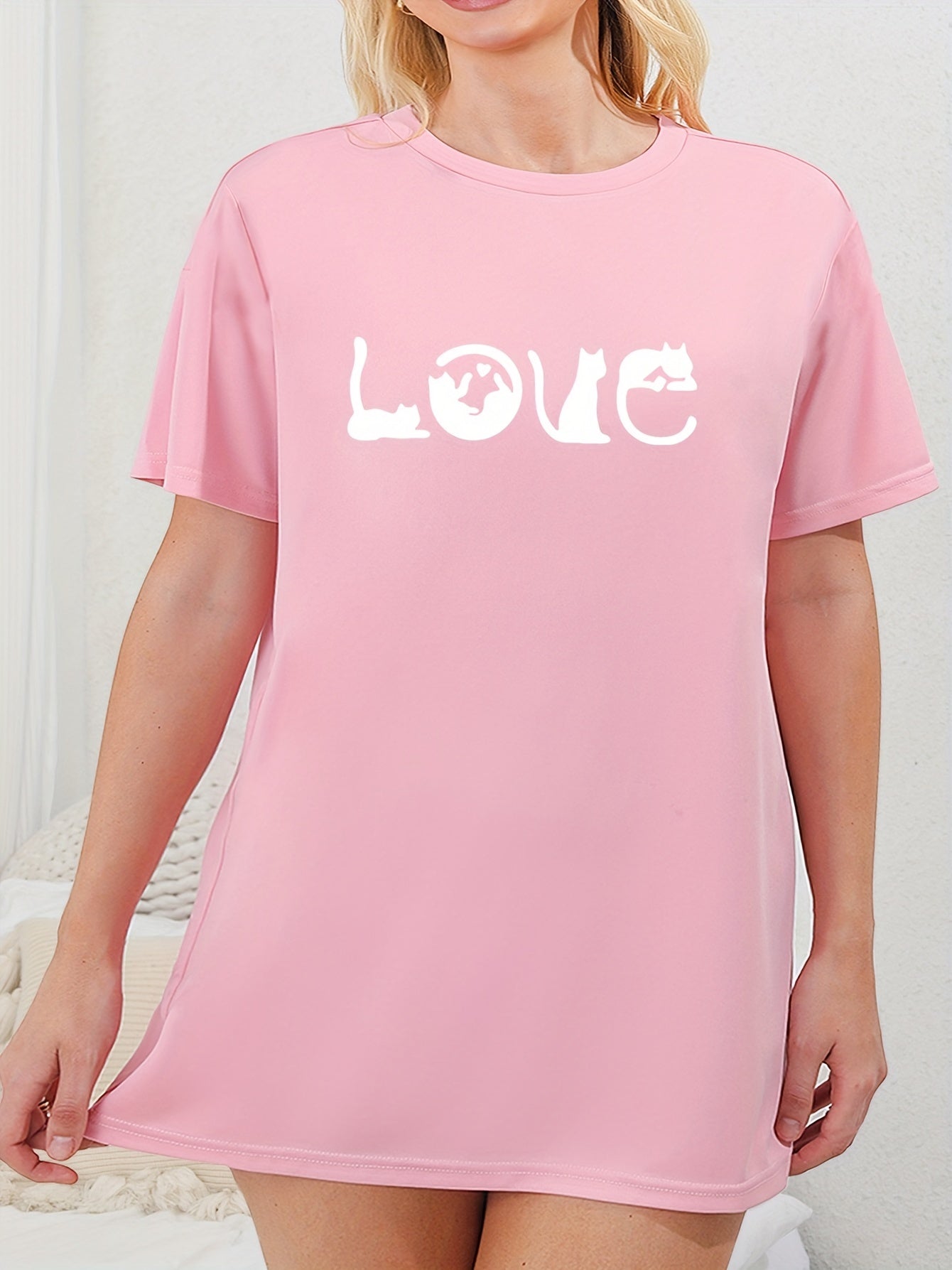 Art Letter Print Casual Loungewear Dress