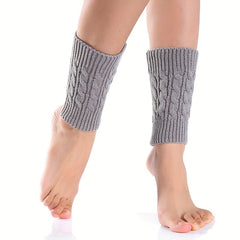 Twist Knit Leg Warmers Boot Sleeves Socks Women's Stockings