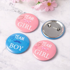12 Pieces Gender Reveal Button Team Boy Girl Baby Shower Party Supplies