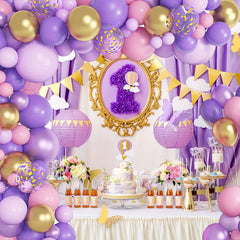 115pcs Butterfly Balloon Garland Arch Kit Pink Purple for Girl Baby Shower