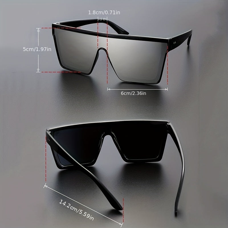Men's Oversized Flat Lens Sunglasses