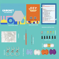 Crochet Kit Full Set Doll Key Pendant Pet Ornament Whale Beanie DIY Doll Learn