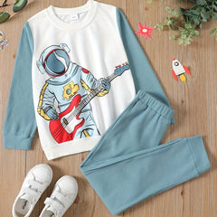 Astronaut Guitar Boy's 2pcs Sweatshirt & Sweatpants Set