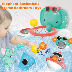 Elephant Basketball Hoop Bath Toy Set for Boys Girls