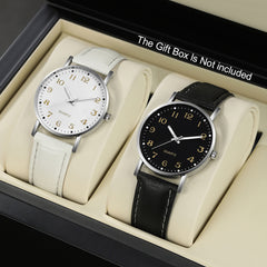 2pcs CAYON Unisex Quartz Watches Faux Leather Straps Stylish Alloy Case