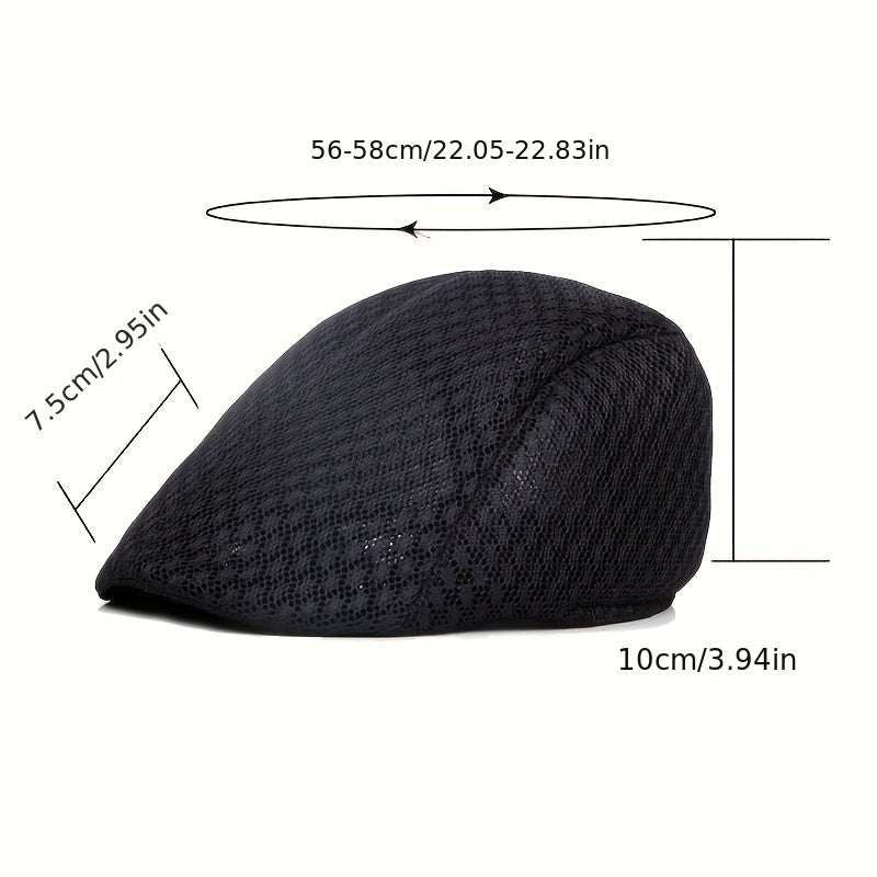 Mesh Breathable Flat Cap Newsboy Hats Sun Protection Visor Hat