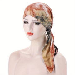 Leopard Flower Print Head Scarf Bandana Women Ramadan Turban Cap