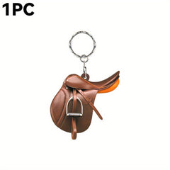 Western Cowboy Saddle Keychain Rearview Mirror Decoration