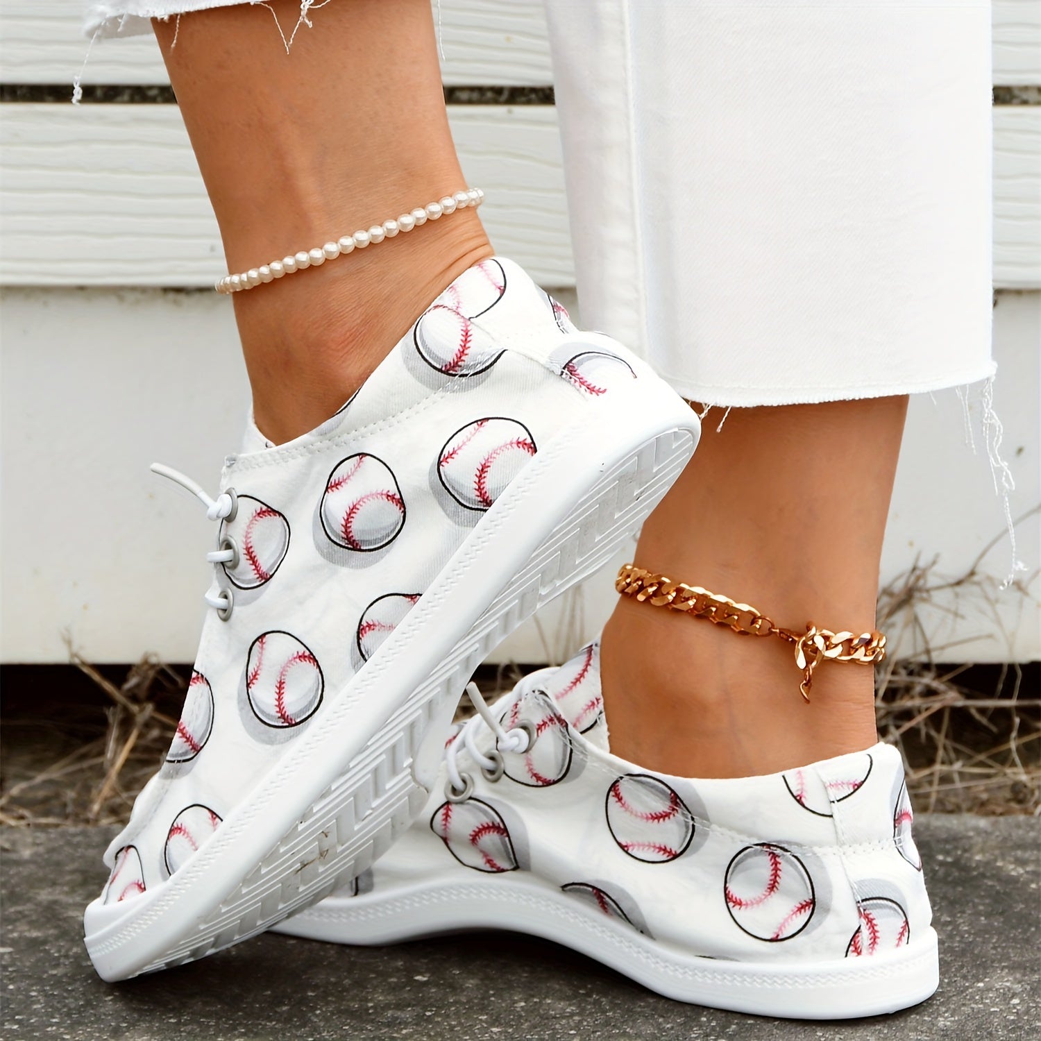 Women's Baseball Casual Sneakers Lightweight Breathable Non Slip