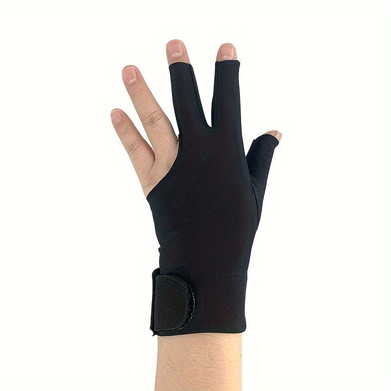 Breathable 3 Finger Snooker Gloves for Billiards - Non Slip