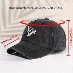 Kids Sunshade Distressed Vintage Baseball Cap with Skull Skateboard Print
