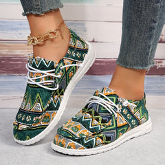 Ethnic Style Slip-On Boat Shoes for Women