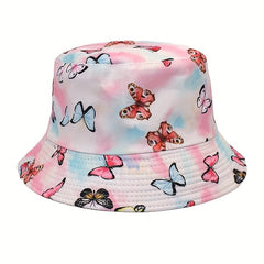 Butterfly Reversible Bucket Hat Tie Dye Sunscreen Fishe