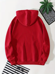 LA Print Hoodie Kangaroo Pocket Long Sleeve Hooded Sweatshirt Women