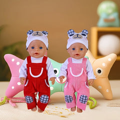 Corduroy Overalls for 35 56 45 Dolls in Red Pink Brown Doll Accessories