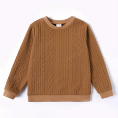 Kid Boy Casual Long Sleeve Cable Knit Sweatshirt