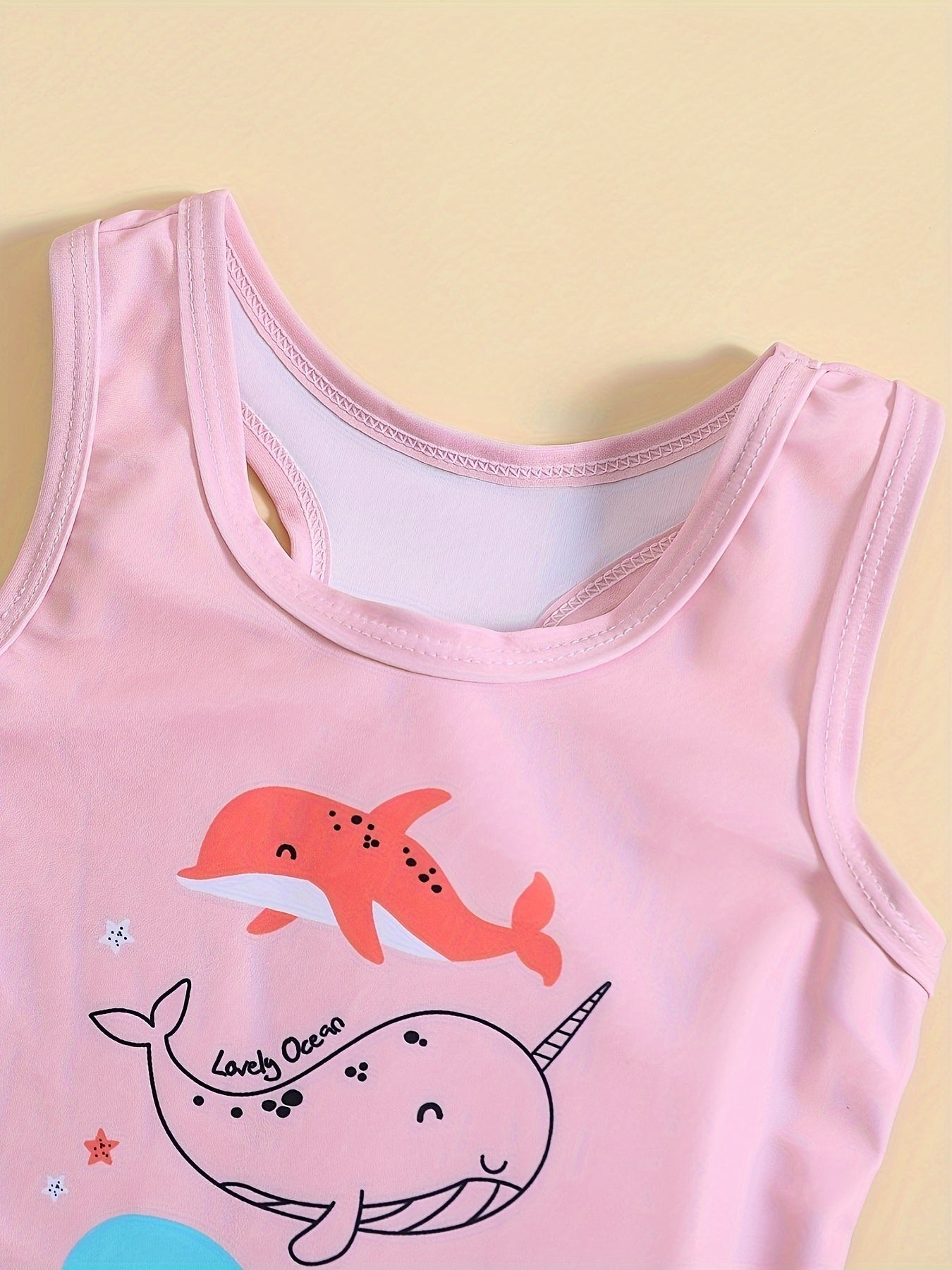 Toddler Girls 2pcs Dolphin Tankini Swimsuit Sets