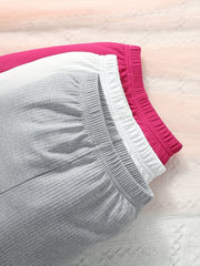 3pcs Cotton Comfortable Girls Long Pants Set Toddler Baby Stylish Trousers
