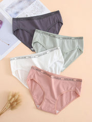 4pcs Soft Mid Waist Briefs Panties Pack