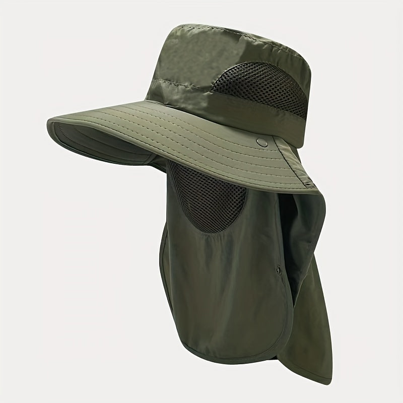 Mesh Bucket Hat with Neck Flap UV Protection