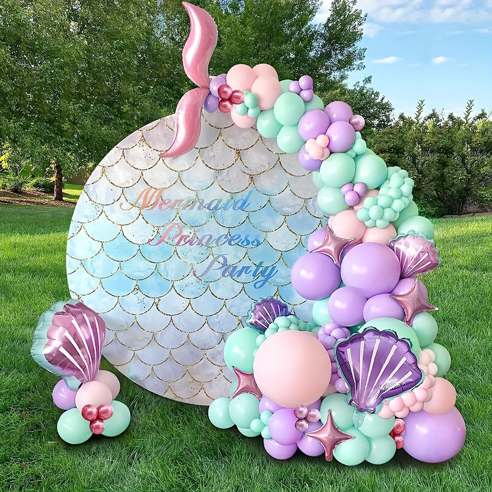 120pcs Mermaid Bow Garland Set Pale Purple Balloons Party Decoration