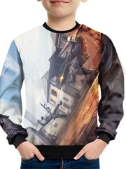 Teens Hot Game Scene 3D Print Sweatshirt Kids Casual Pullover