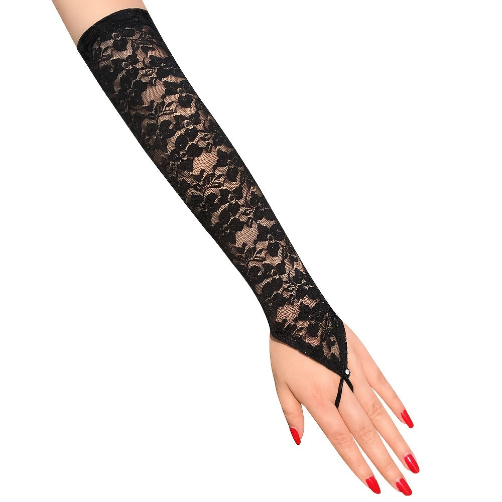 Lace Fingerless Gloves Elbow Length Long Cosplay 20s Accessories