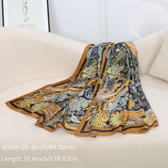 Ethnic Wind Leaf Scarf Women's Colorful Retro Warm Scarf