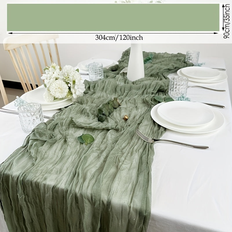 Boho Cheesecloth Table Runner for Wedding Reception Bridal Shower