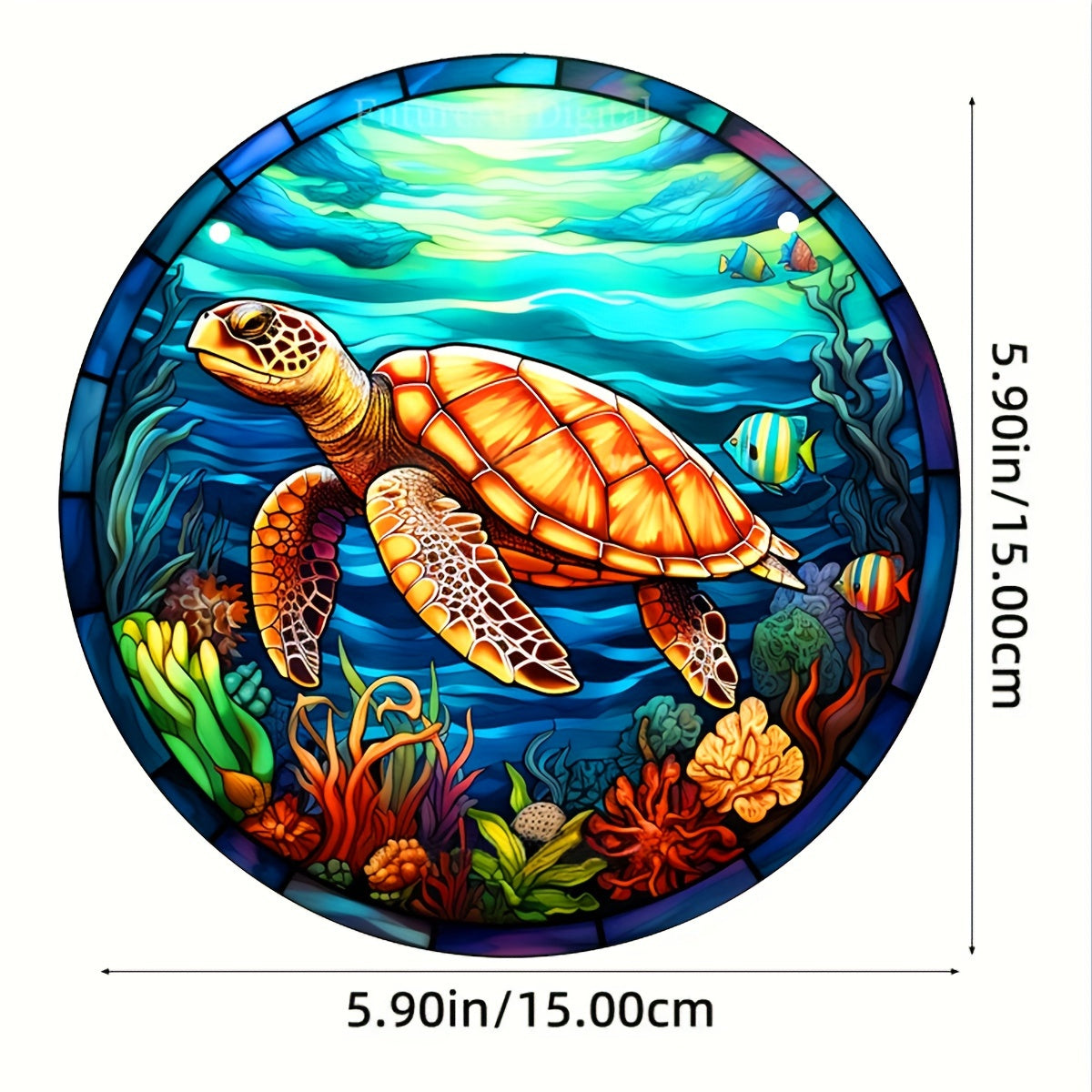 Sea Plant Turtle Fish Stained Acrylic Window Hanging Suncatcher