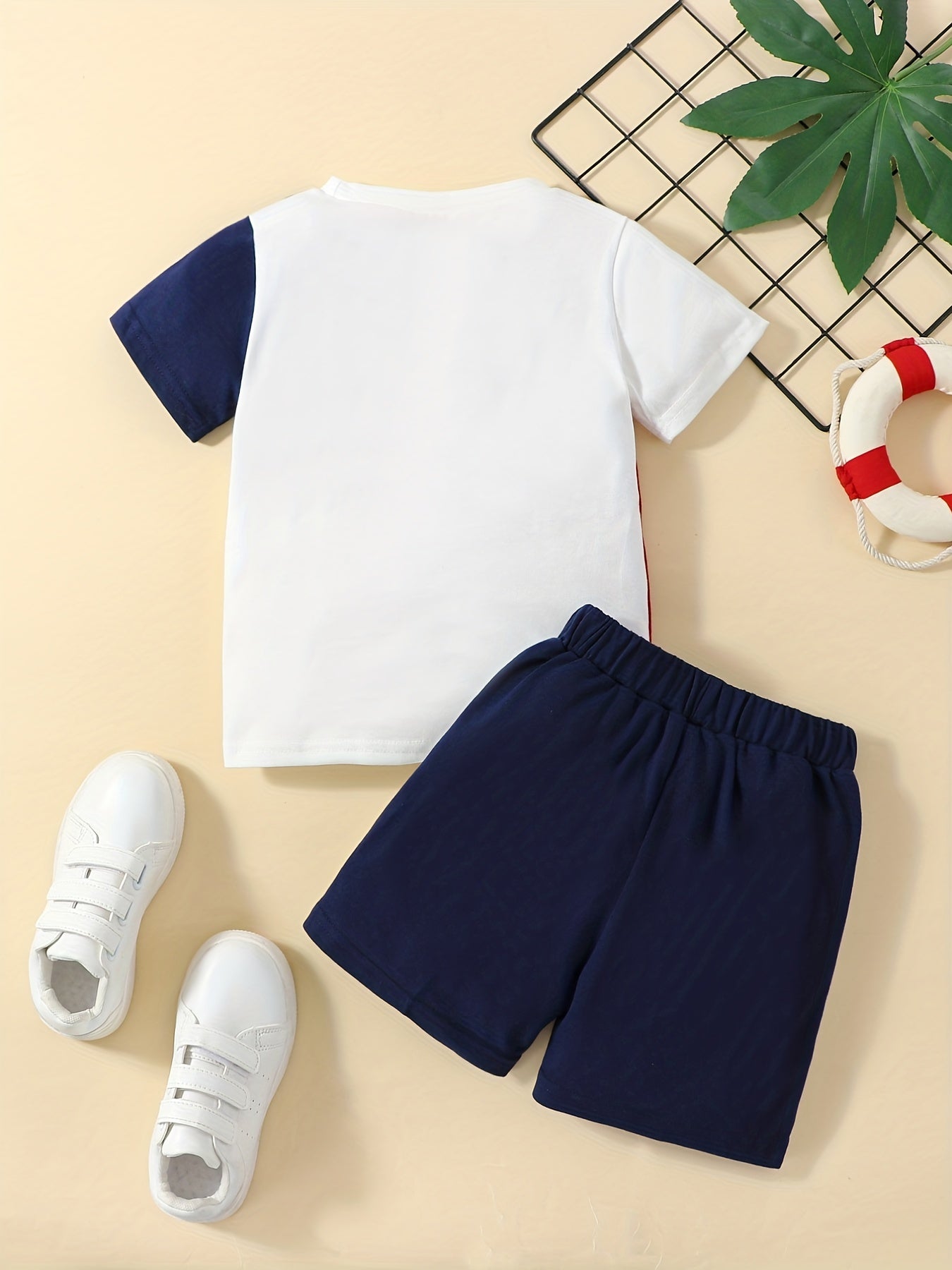 Boys Mama's Boy Block Casual Outfit Round Neck T shirt & Shorts