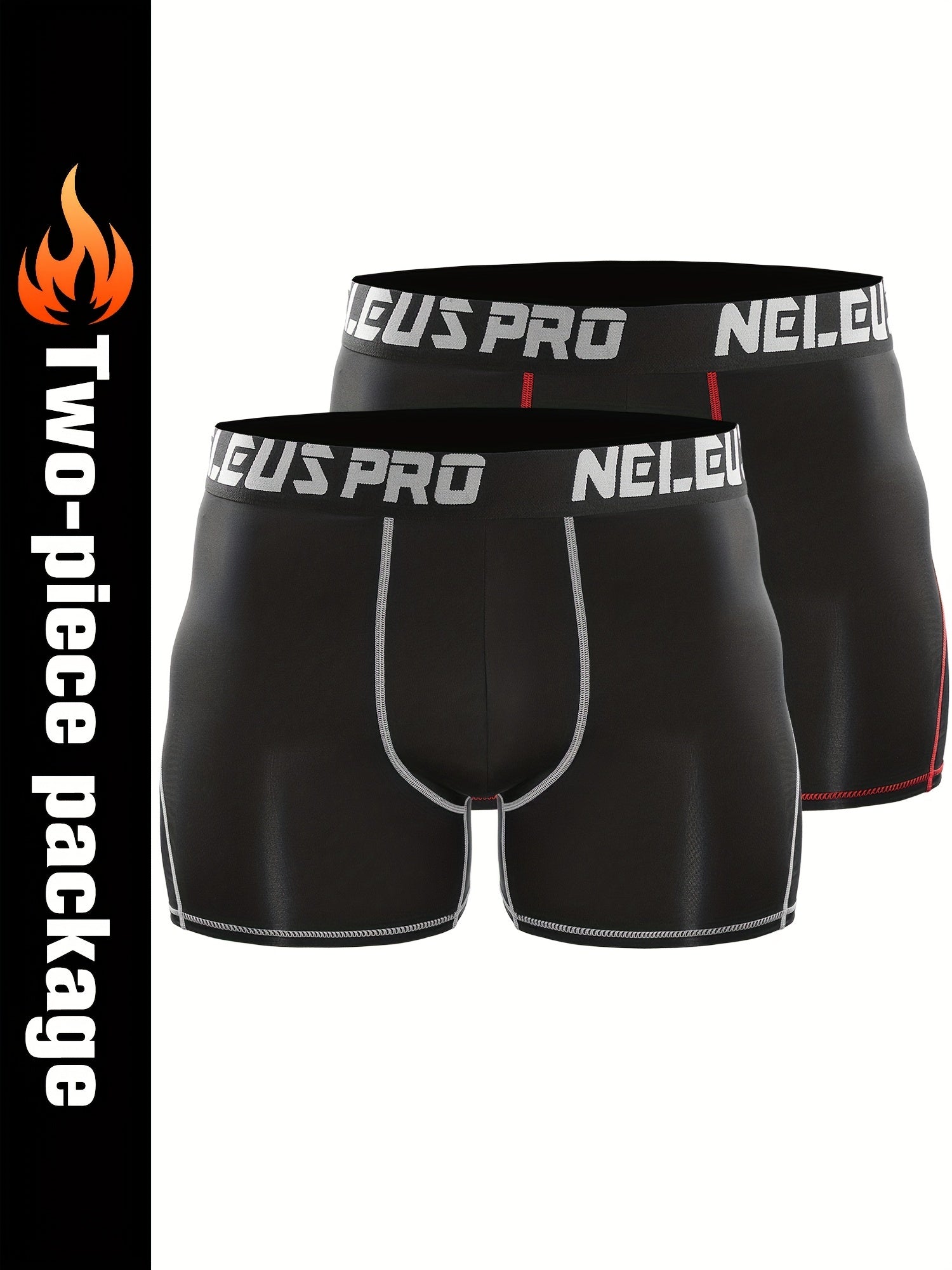 2pcs Men's Compression Shorts With Pocket Quick Dry High Stretch Base Layer