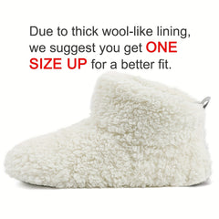 Women's Cozy Fuzzy Slipper Boots - Solid Slip On Indoor Shoes