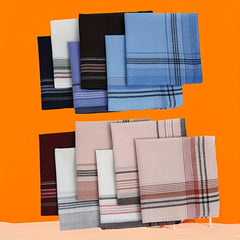 10pcs Vintage Men's Plaid Handkerchiefs, Gentlemanly Style With Taste