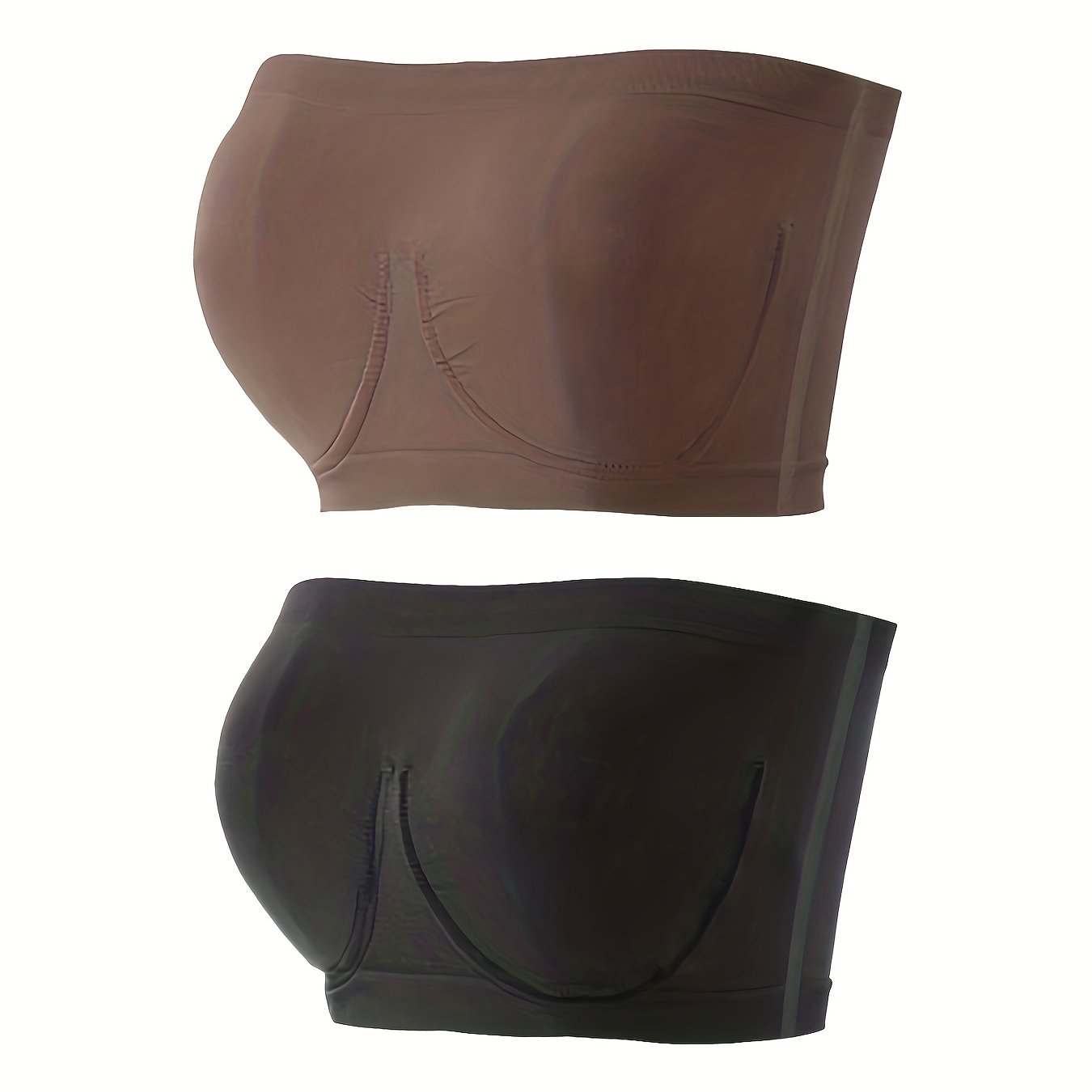 2pcs Strapless Bandeau Bras Soft Stretch Everyday Bra Women's Lingerie