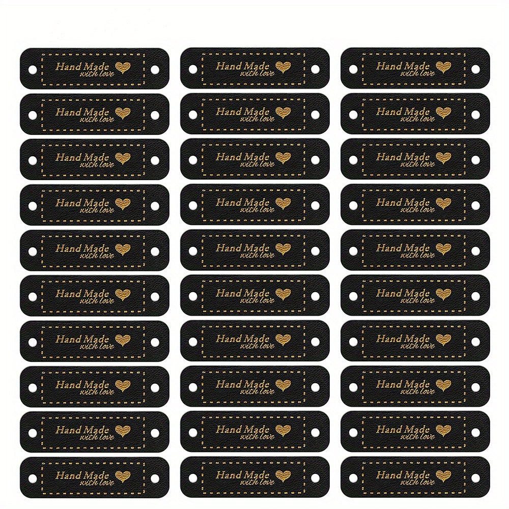 30pcs PU Leather Label Stitching Label DIY Sewing Label