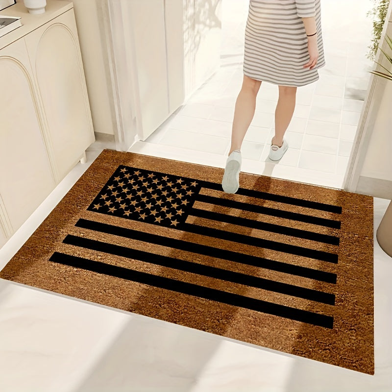 American Flag Area Rug Shaggy Non Slip Washable for Living Room