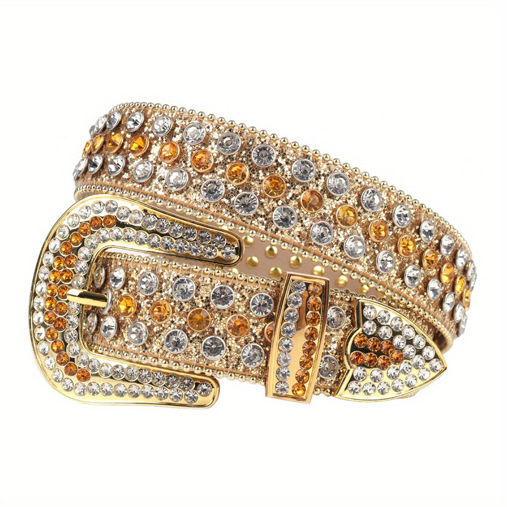 Men's Women's Rhinestone Western Cowboy Cowgirl Belt Strap