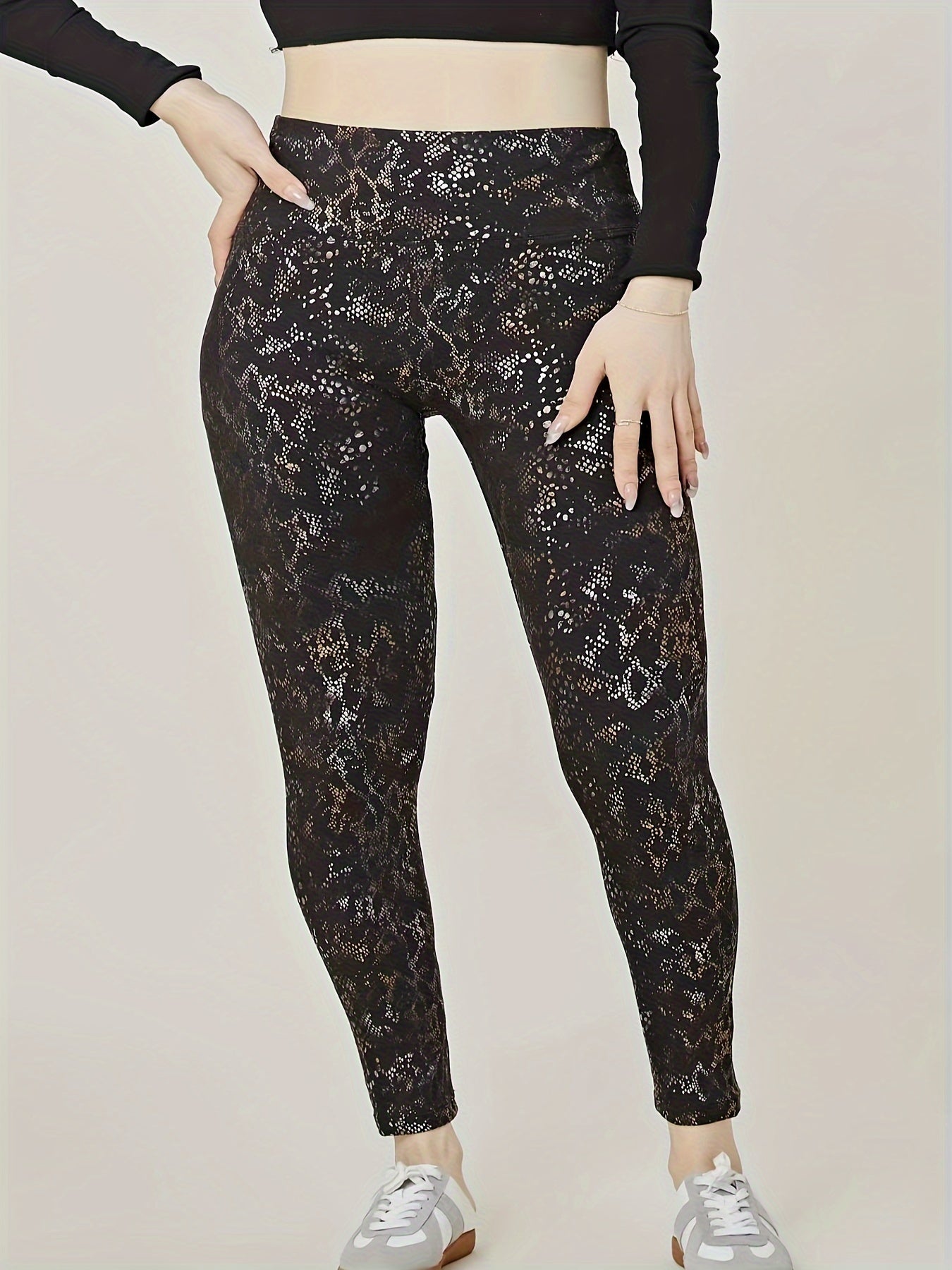 Women's Plus Snack Print High Stretch Leggings