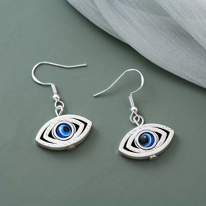 6 Pairs Lucky Stone Eyes Animal Drop Earrings Set