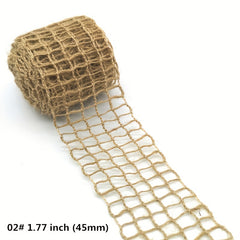 3 Yards Flower Pattern Jute Ribbon Wedding Party Decor DIY Crafts Wrapping