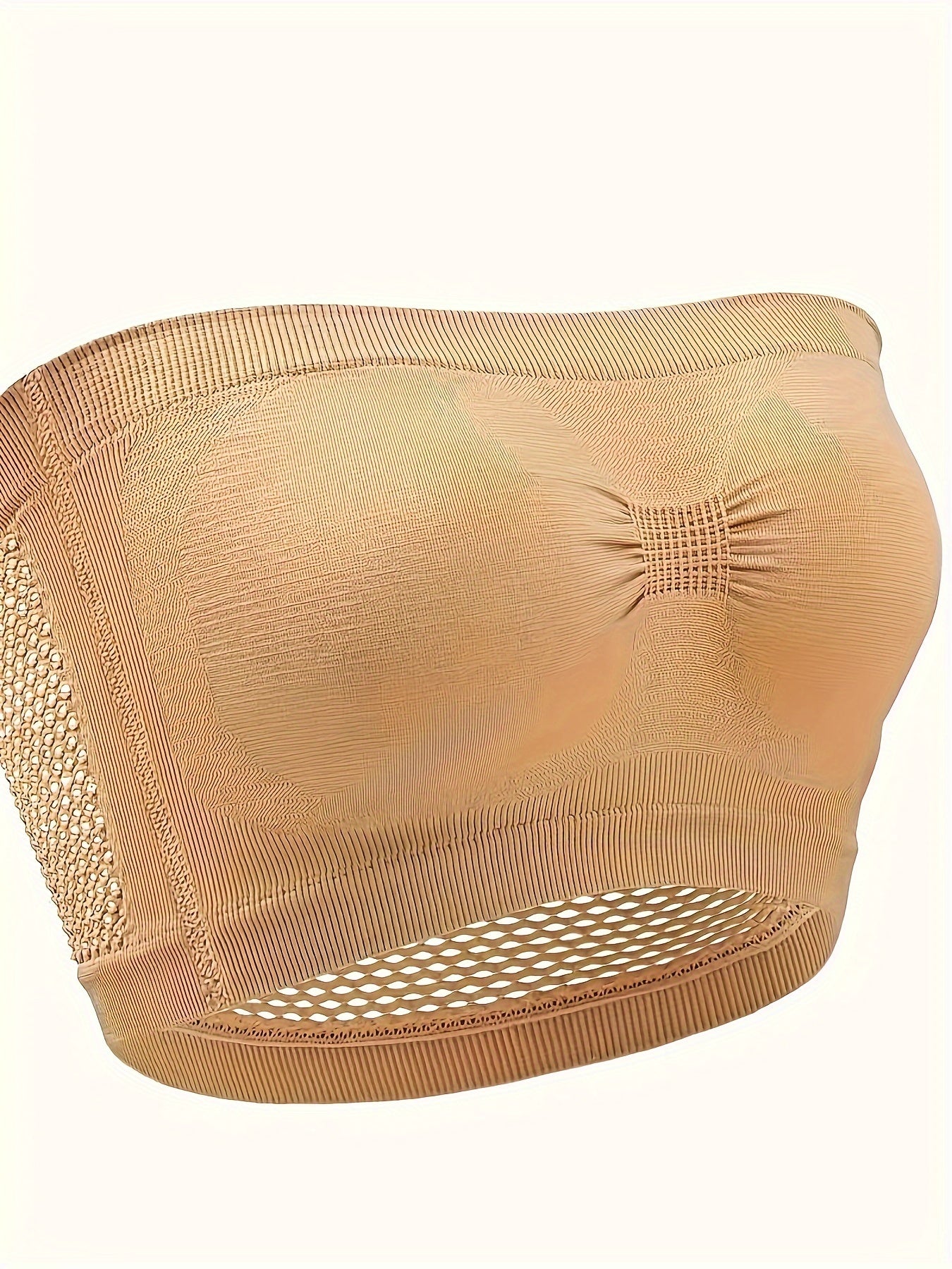 Plus Size Strapless Mesh Non Padded Wireless Bralette