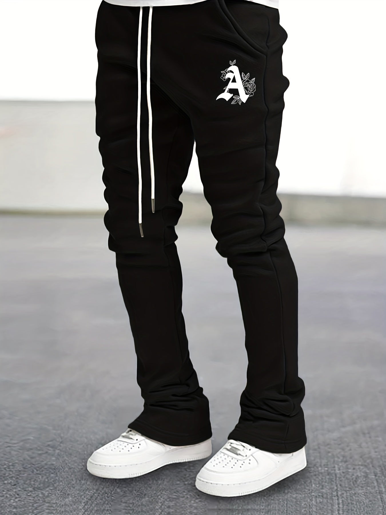 Stylish Letter A Print Men's Casual Drawstring Jogger Pants