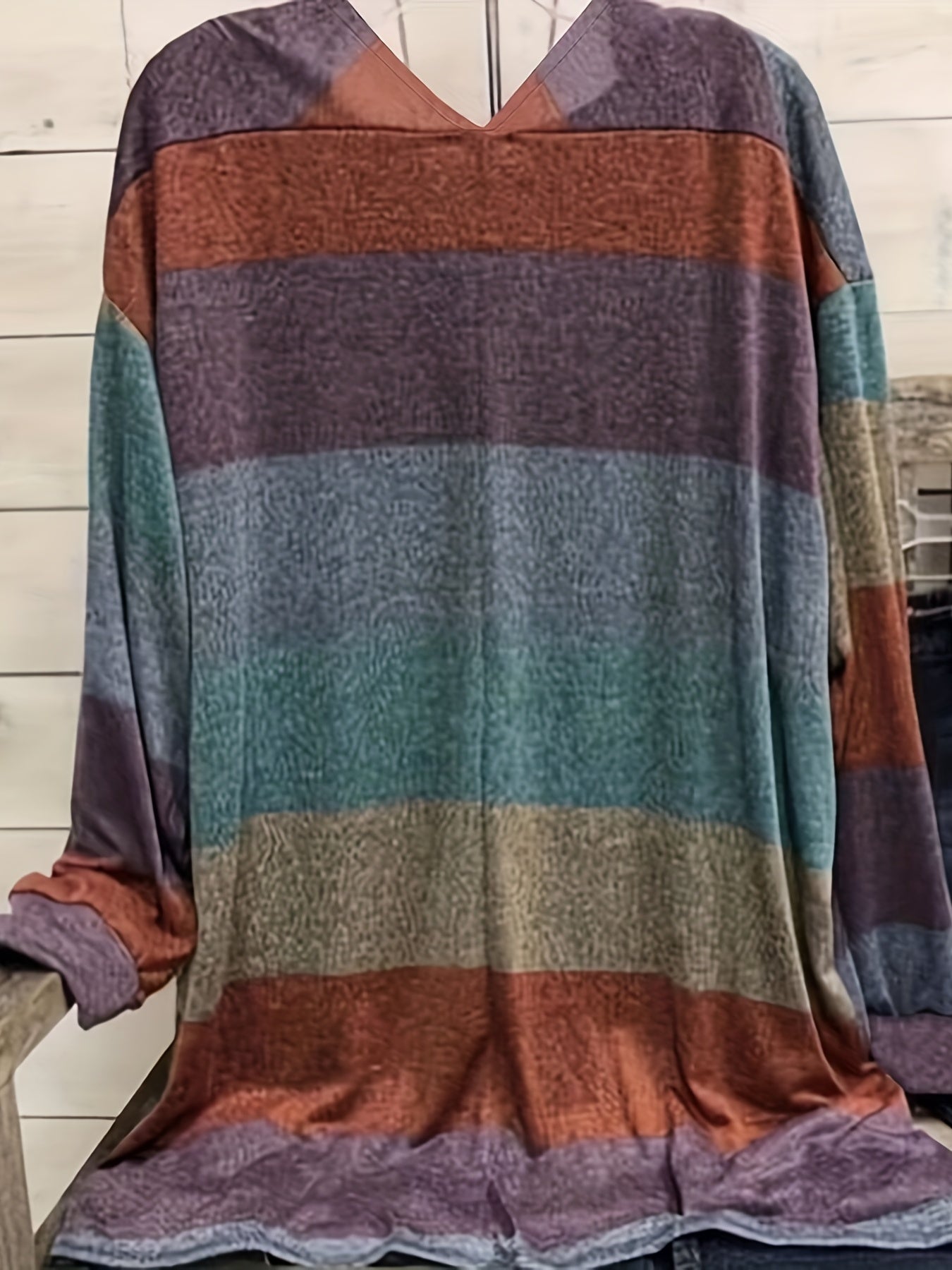 Colorblock Long Sleeve Cardigan With Pockets