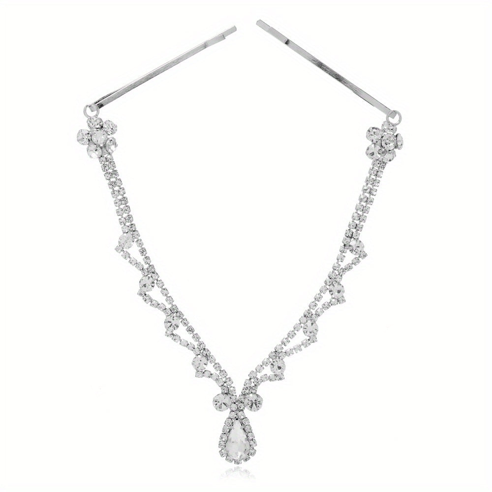 Rhinestone Head Piece Head Chain for Prom Party