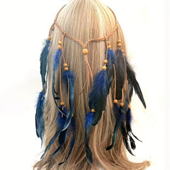 Bohemian Tassel Feather Headband Travel Photo Headdress Boho Style